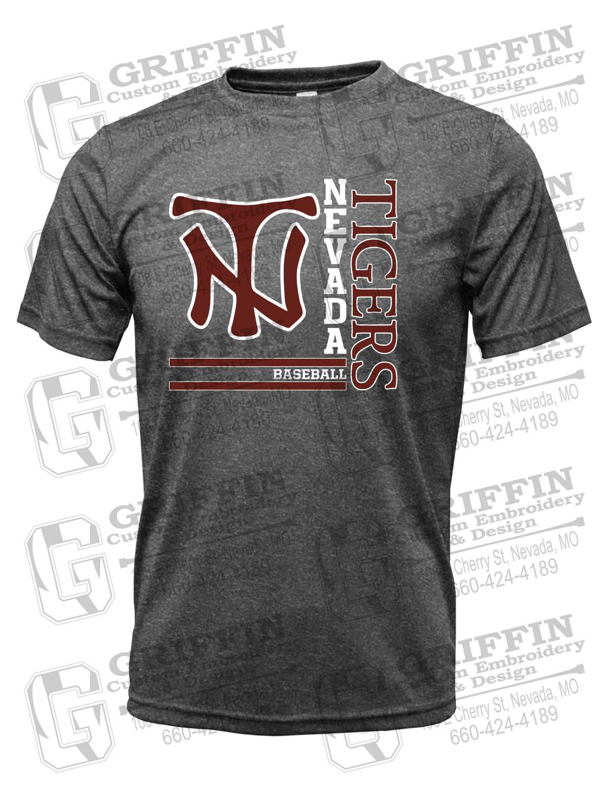 Dry-Fit Short Sleeve T-Shirt - Baseball - Nevada Tigers 25-X