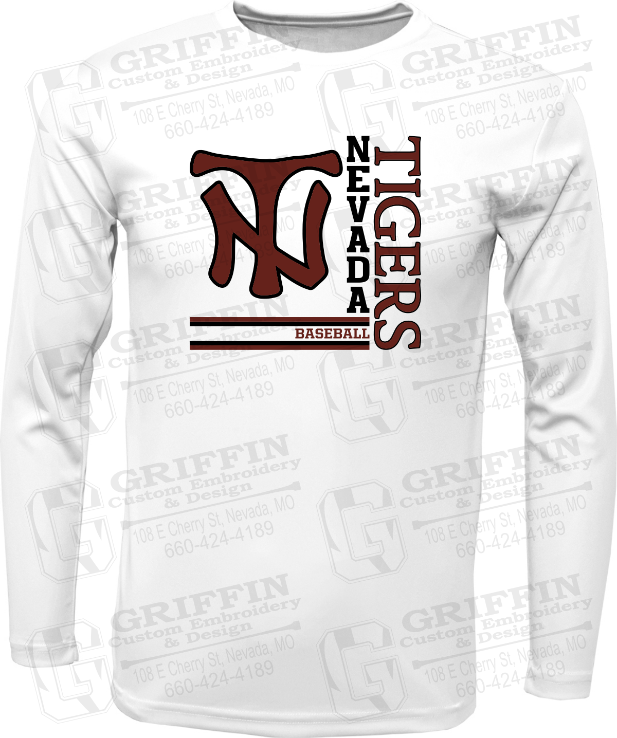 Toddler Dry-Fit Long Sleeve T-Shirt - Baseball - Nevada Tigers 25-X