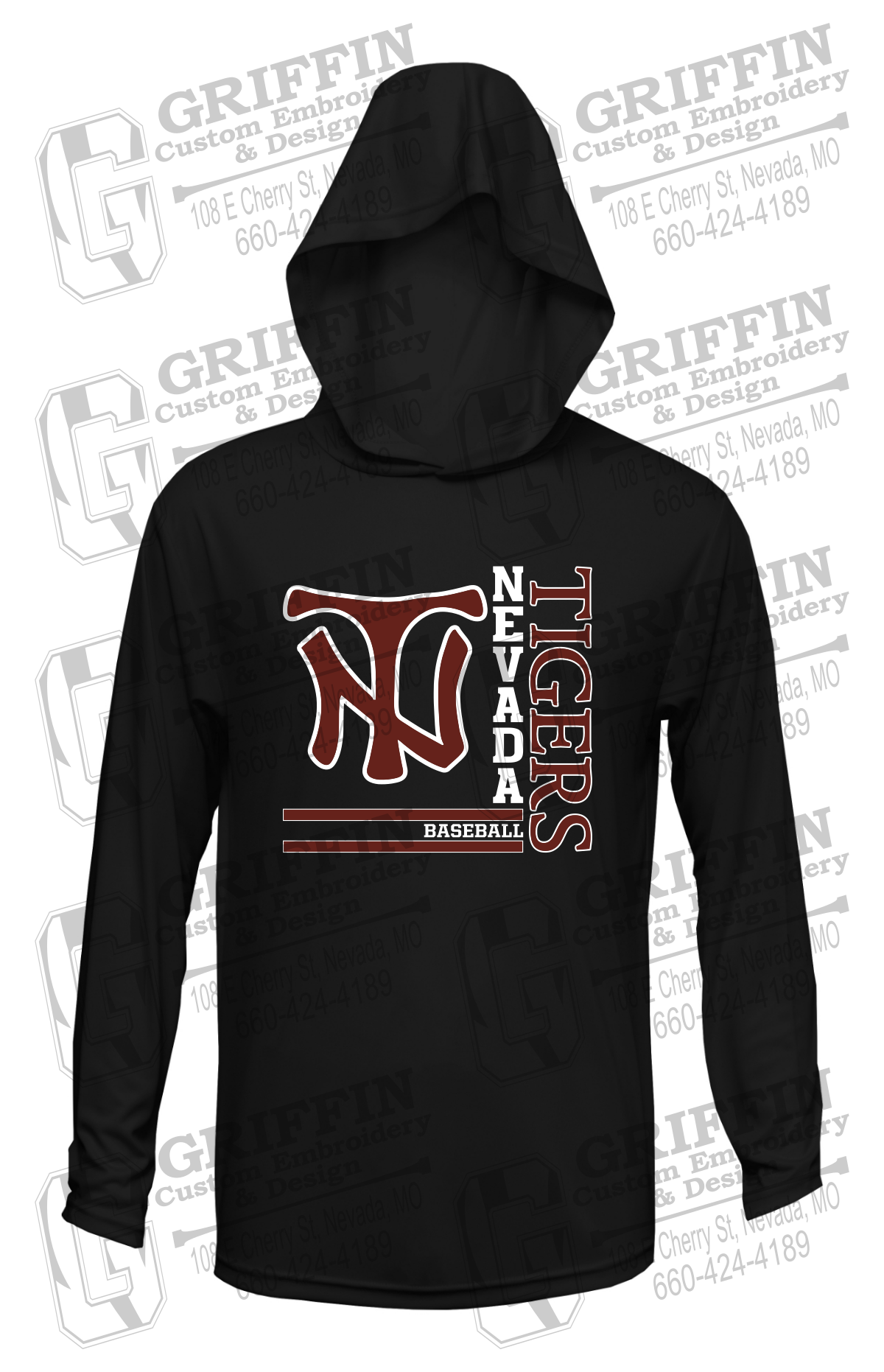 Dry-Fit T-Shirt Hoodie - Baseball - Nevada Tigers 25-X