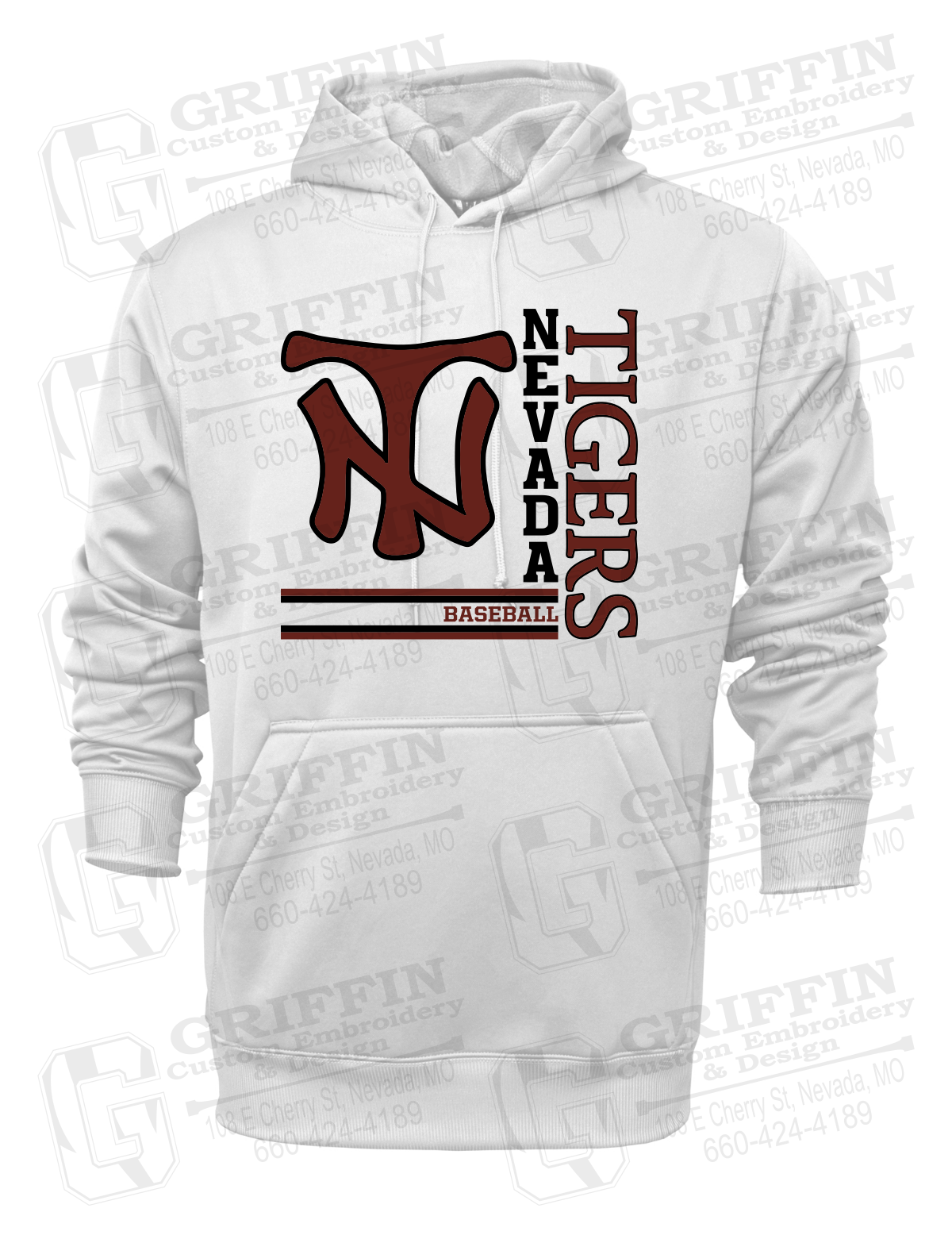 Performance Fleece Hoodie - Baseball - Nevada Tigers 25-X