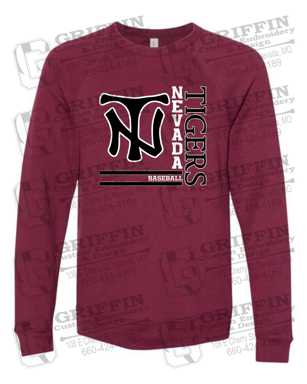 Sponge Fleece Sweatshirt - Baseball - Nevada Tigers 25-X