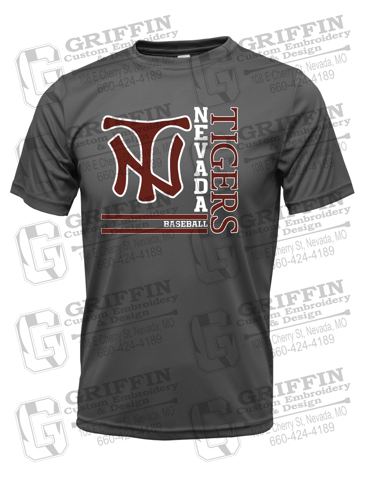 Dry-Fit Short Sleeve T-Shirt - Baseball - Nevada Tigers 25-X