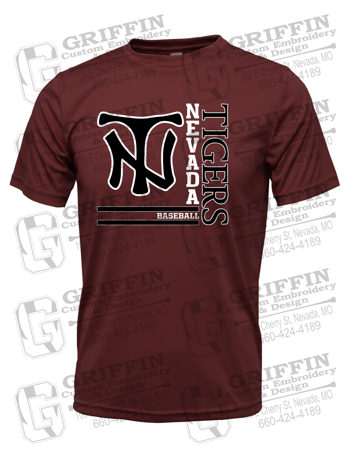 Dry-Fit Short Sleeve T-Shirt - Baseball - Nevada Tigers 25-X