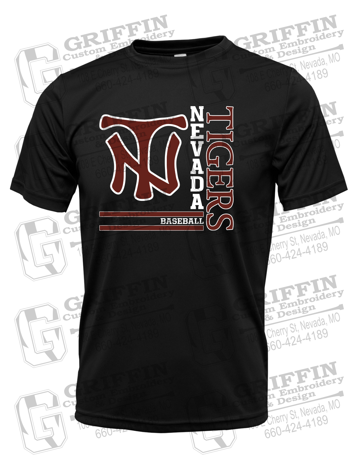 Dry-Fit Short Sleeve T-Shirt - Baseball - Nevada Tigers 25-X