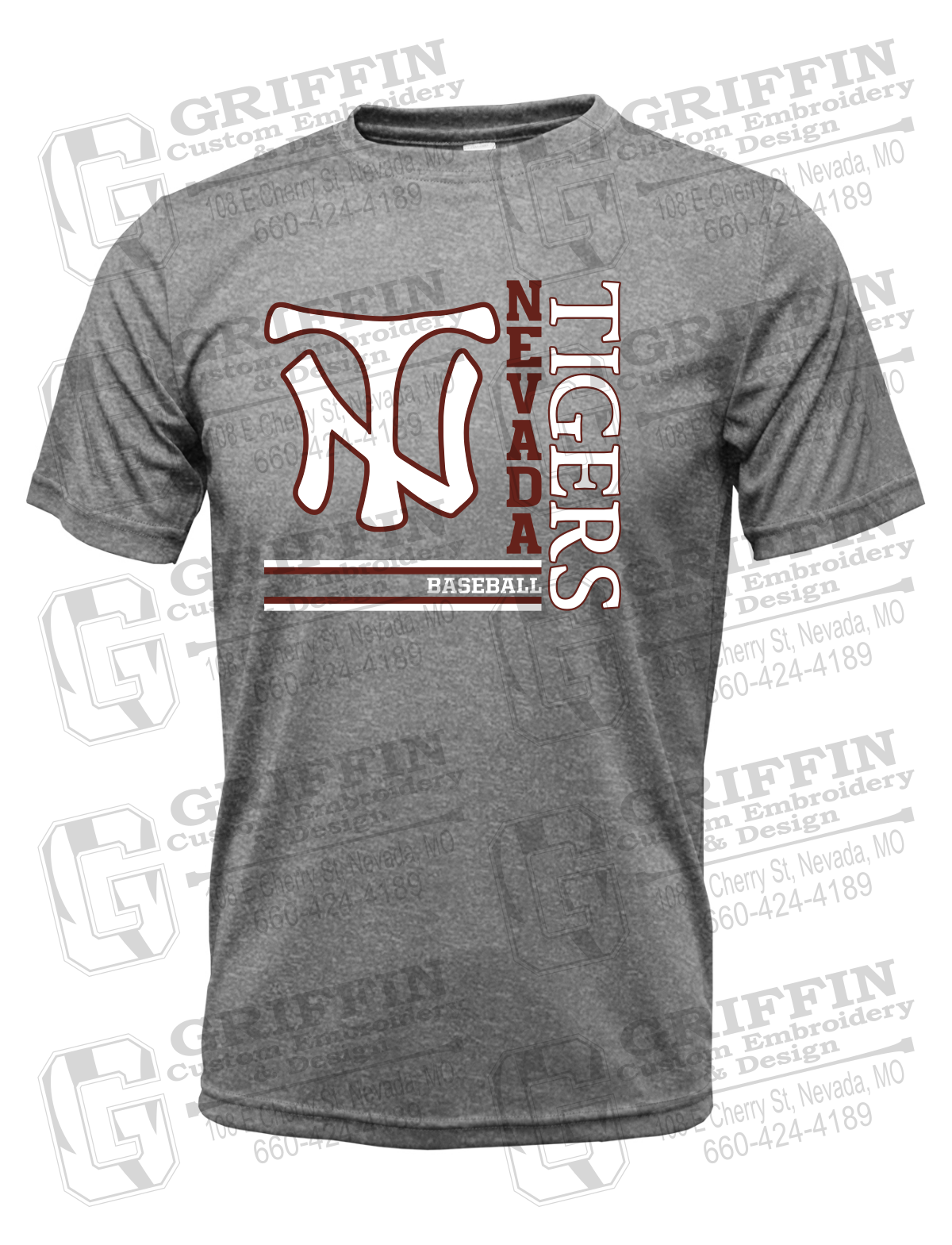 Dry-Fit Short Sleeve T-Shirt - Baseball - Nevada Tigers 25-X