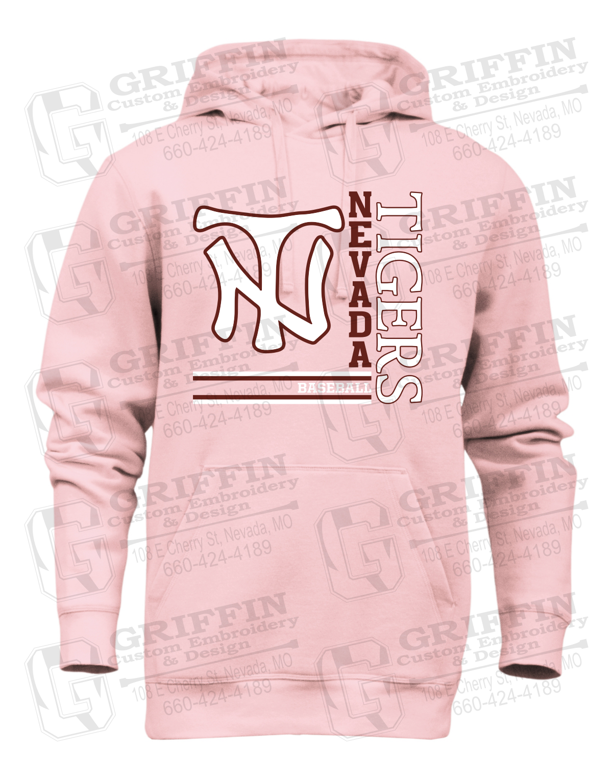 Heavyweight Fleece Hoodie - Baseball - Nevada Tigers 25-X