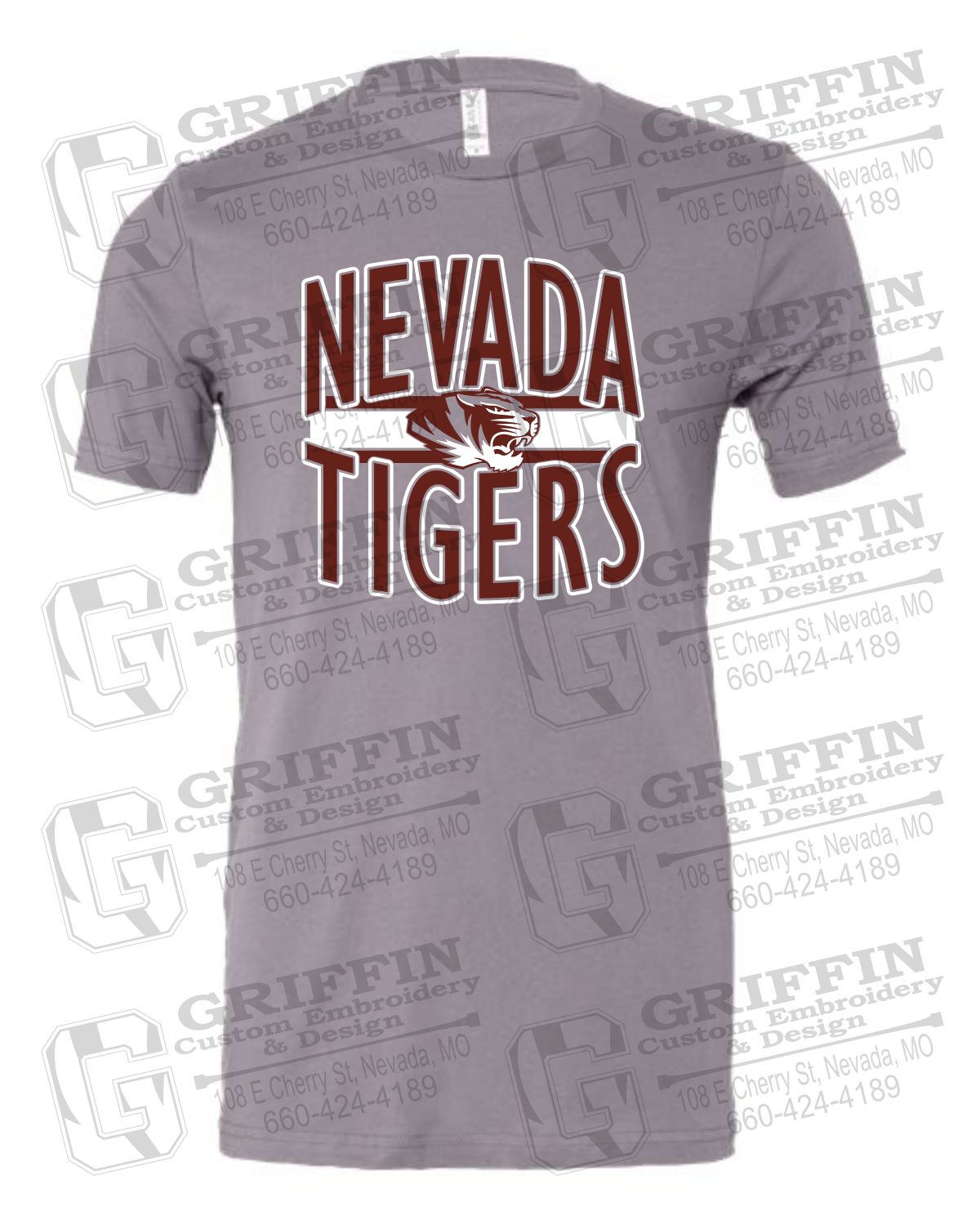 Cotton Short Sleeve T-Shirt - Nevada Tigers 25-Z