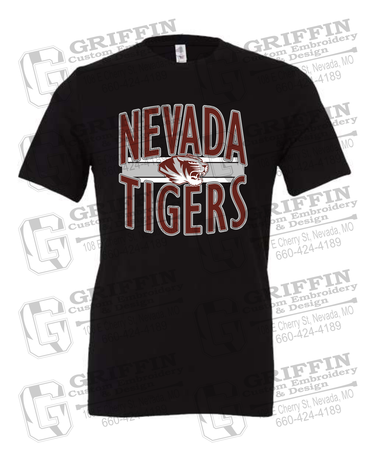 Cotton Short Sleeve T-Shirt - Nevada Tigers 25-Z