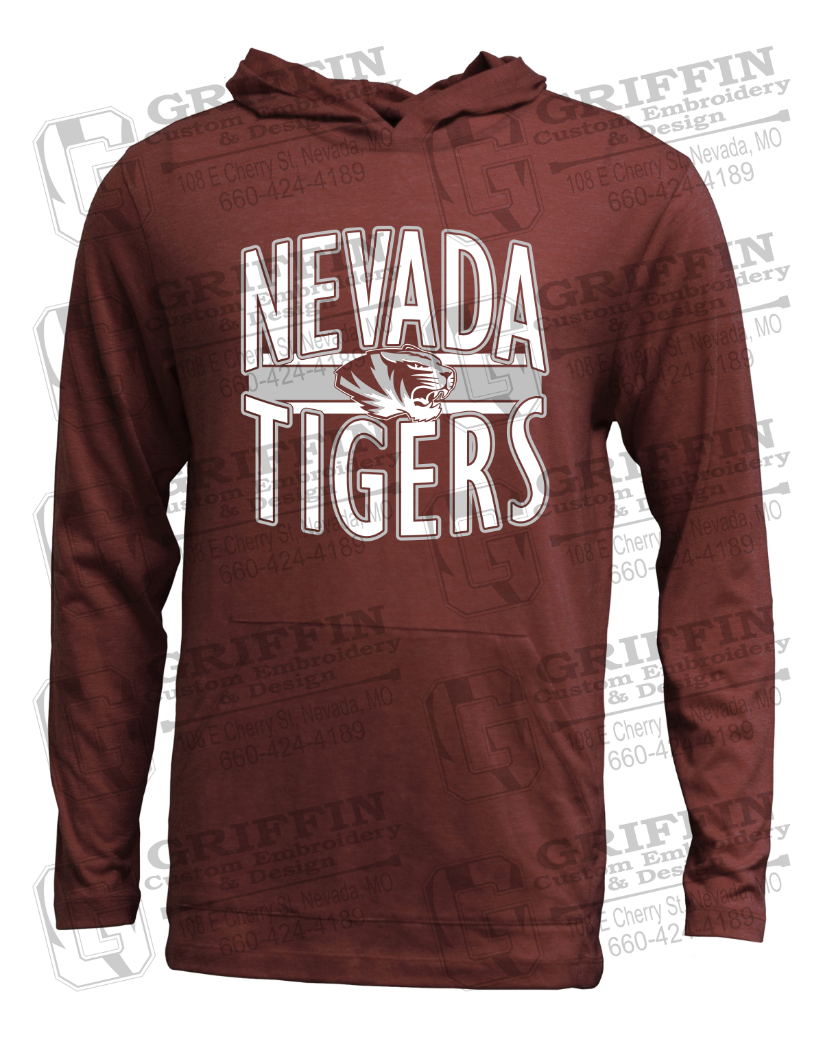 Soft-Tek T-Shirt Hoodie - Nevada Tigers 25-Z