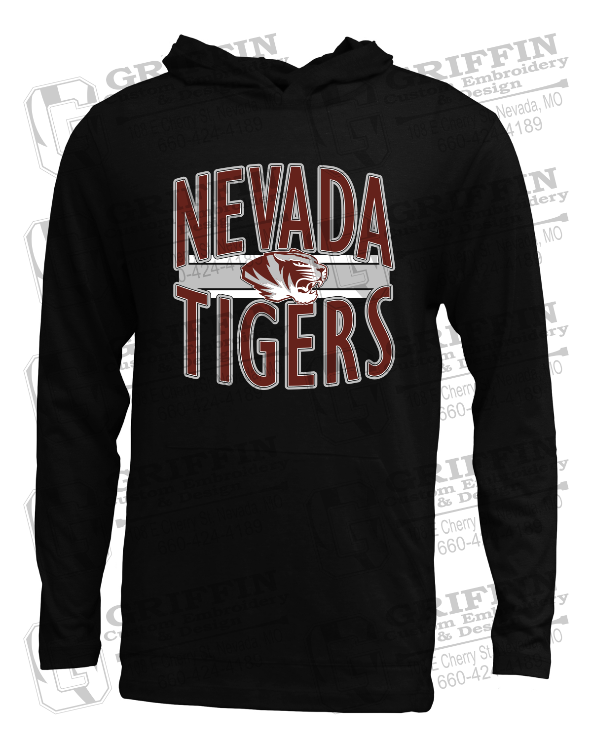 Soft-Tek T-Shirt Hoodie - Nevada Tigers 25-Z