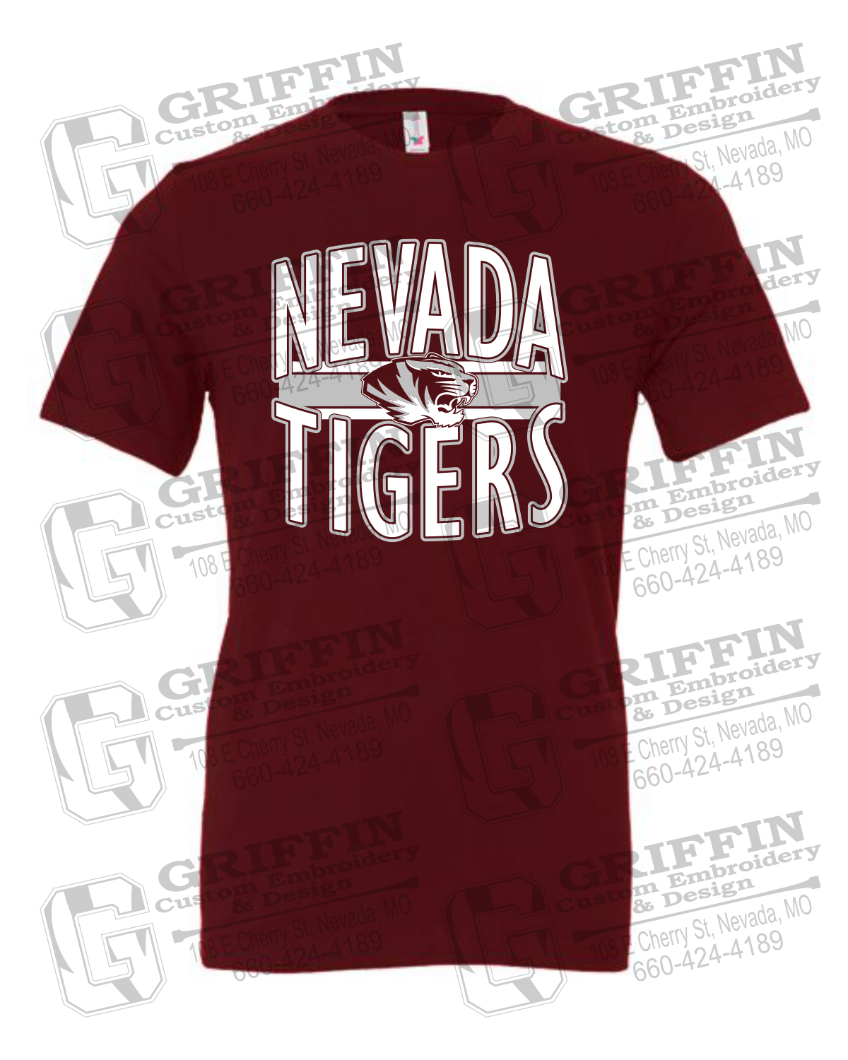 Cotton Short Sleeve T-Shirt - Nevada Tigers 25-Z