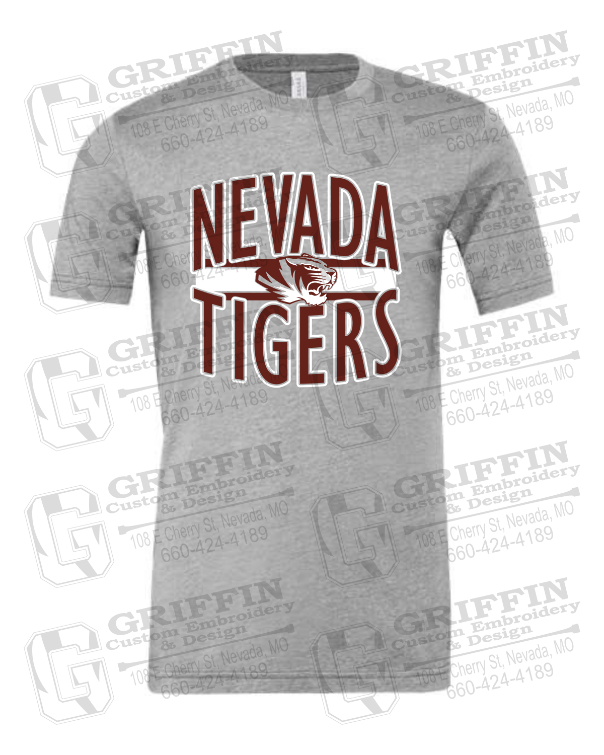 Cotton Short Sleeve T-Shirt - Nevada Tigers 25-Z