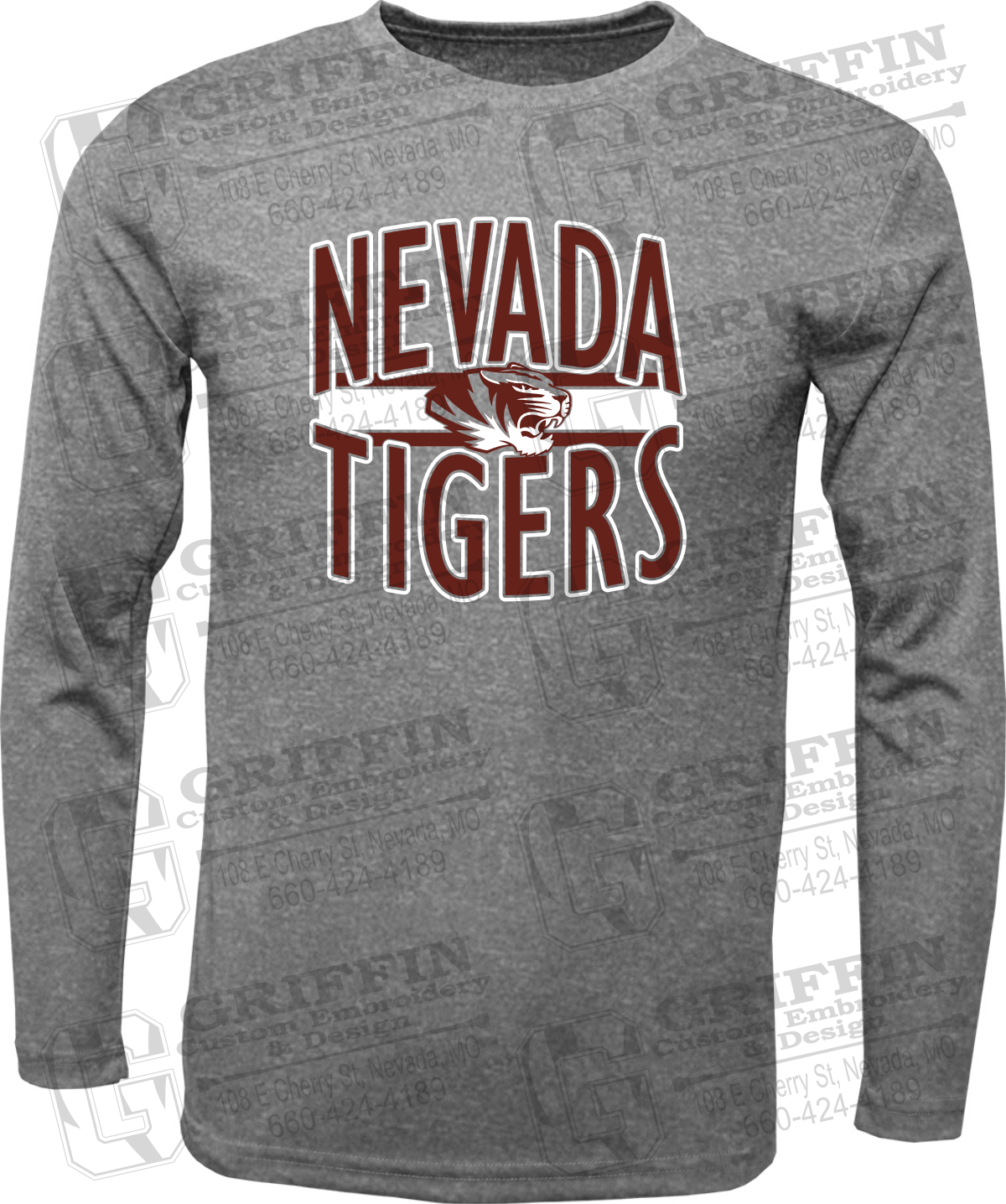 Dry-Fit Long Sleeve T-Shirt - Nevada Tigers 25-Z
