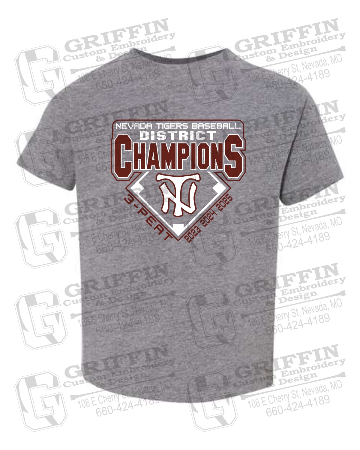 Toddler/Infant Cotton T-Shirt - Baseball District Champs 2025 - Nevada Tigers 26-A