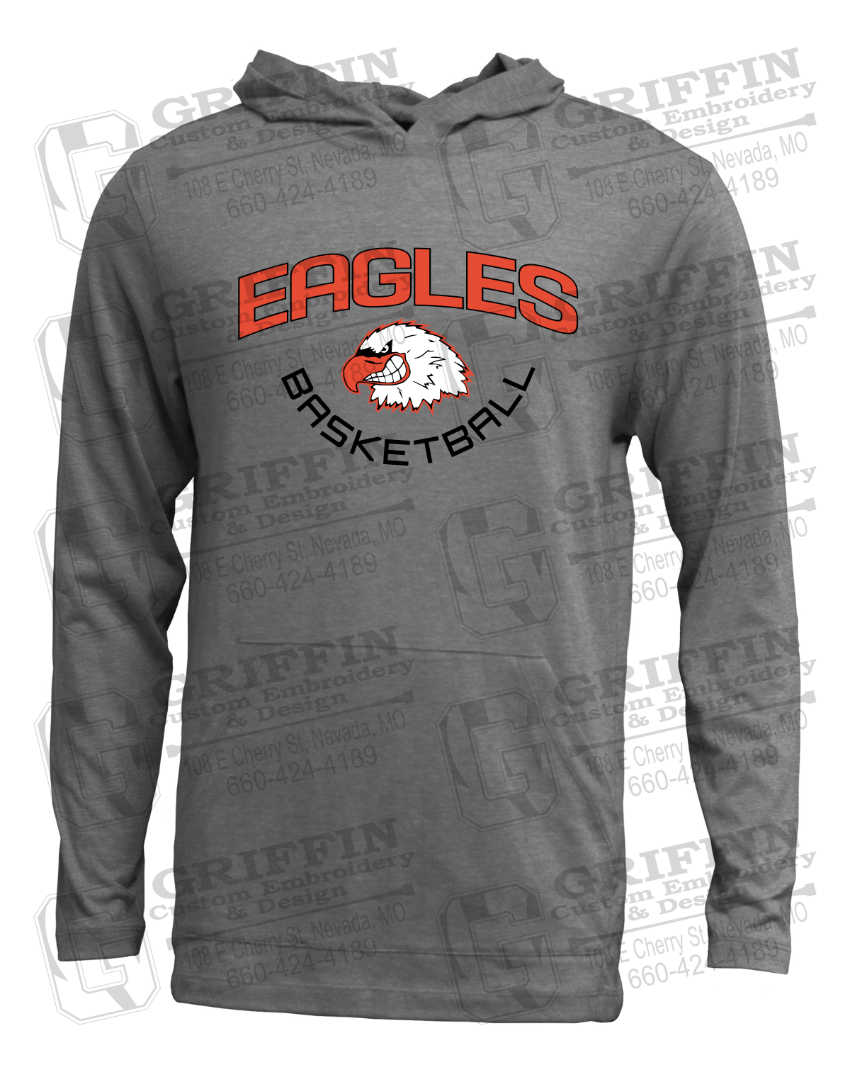 Soft-Tek T-Shirt Hoodie - Basketball - Jasper Eagles 26-A