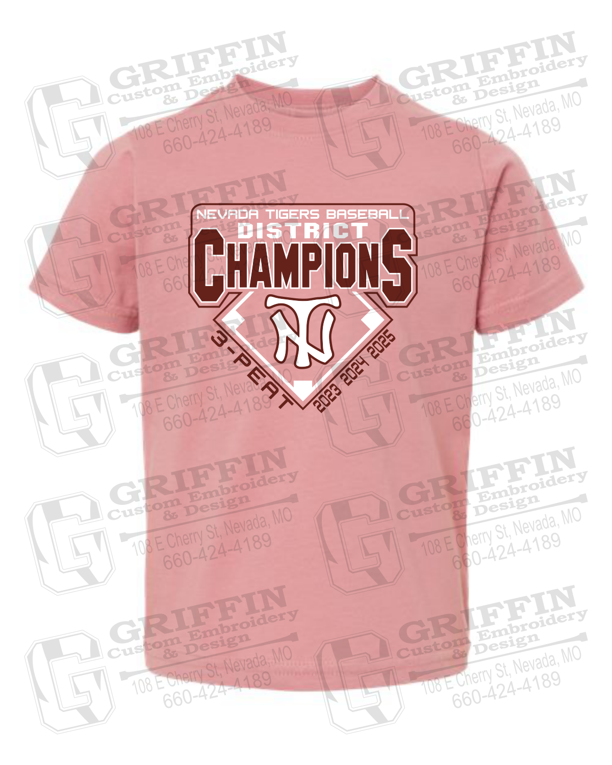 Toddler/Infant Cotton T-Shirt - Baseball District Champs 2025 - Nevada Tigers 26-A