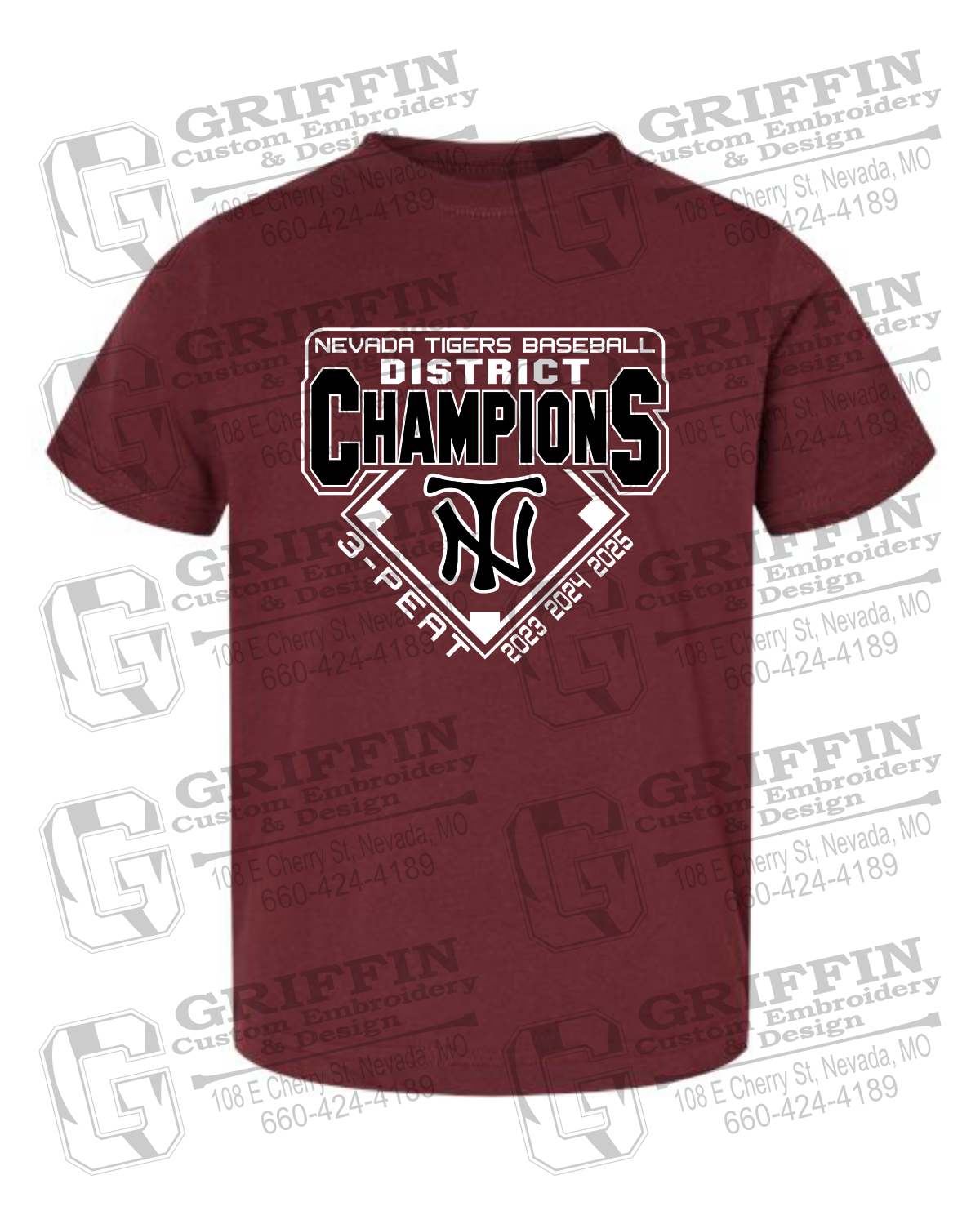 Toddler/Infant Cotton T-Shirt - Baseball District Champs 2025 - Nevada Tigers 26-A