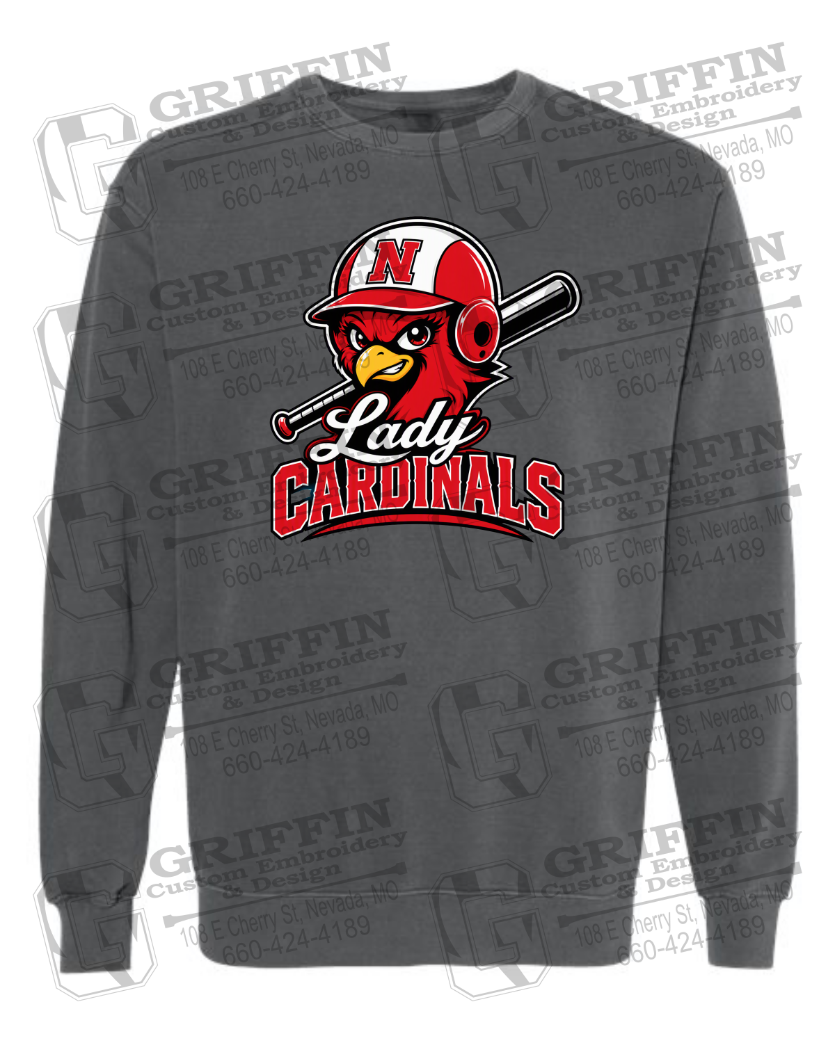 Comfort Colors Crewneck Sweatshirt - Lady Cardinals Softball 26-A