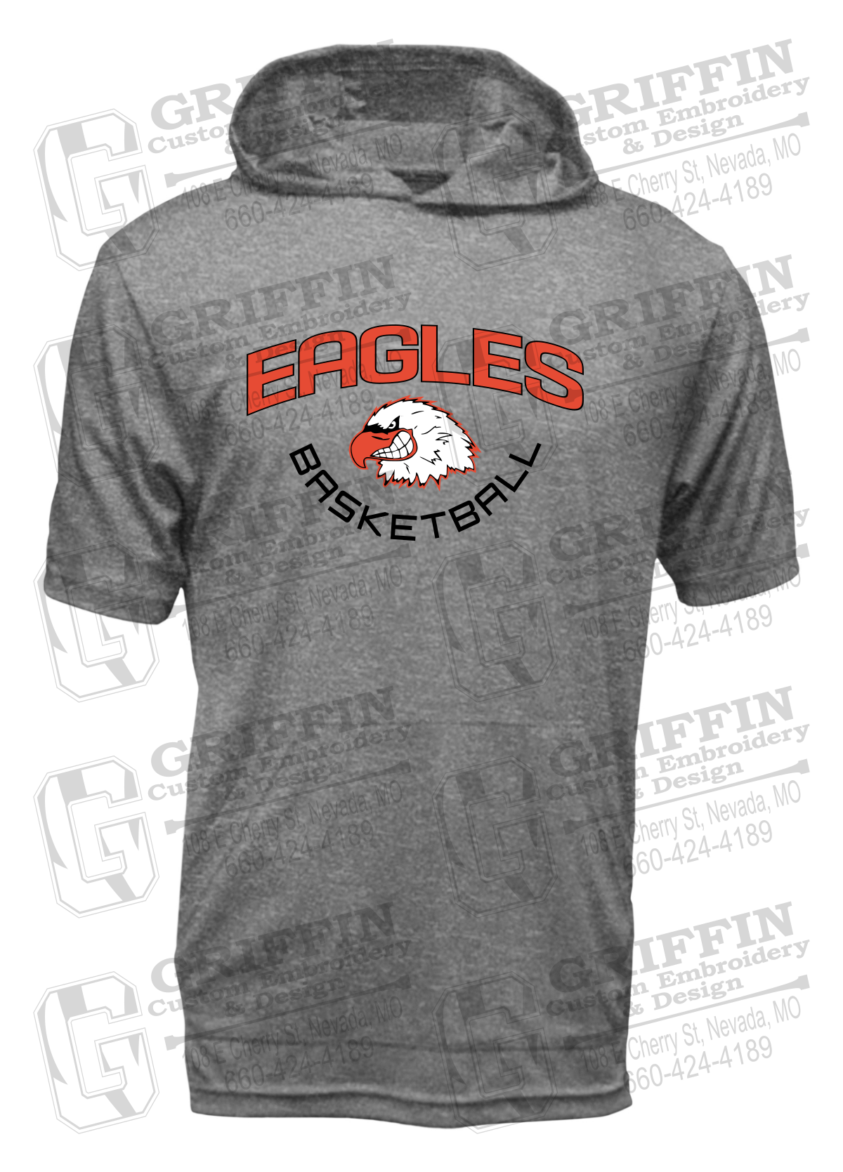 Dry-Fit Short Sleeve T-Shirt Hoodie - Basketball - Jasper Eagles 26-A