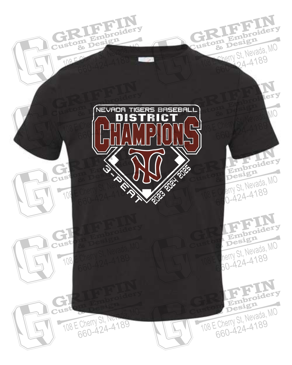Toddler/Infant Cotton T-Shirt - Baseball District Champs 2025 - Nevada Tigers 26-A