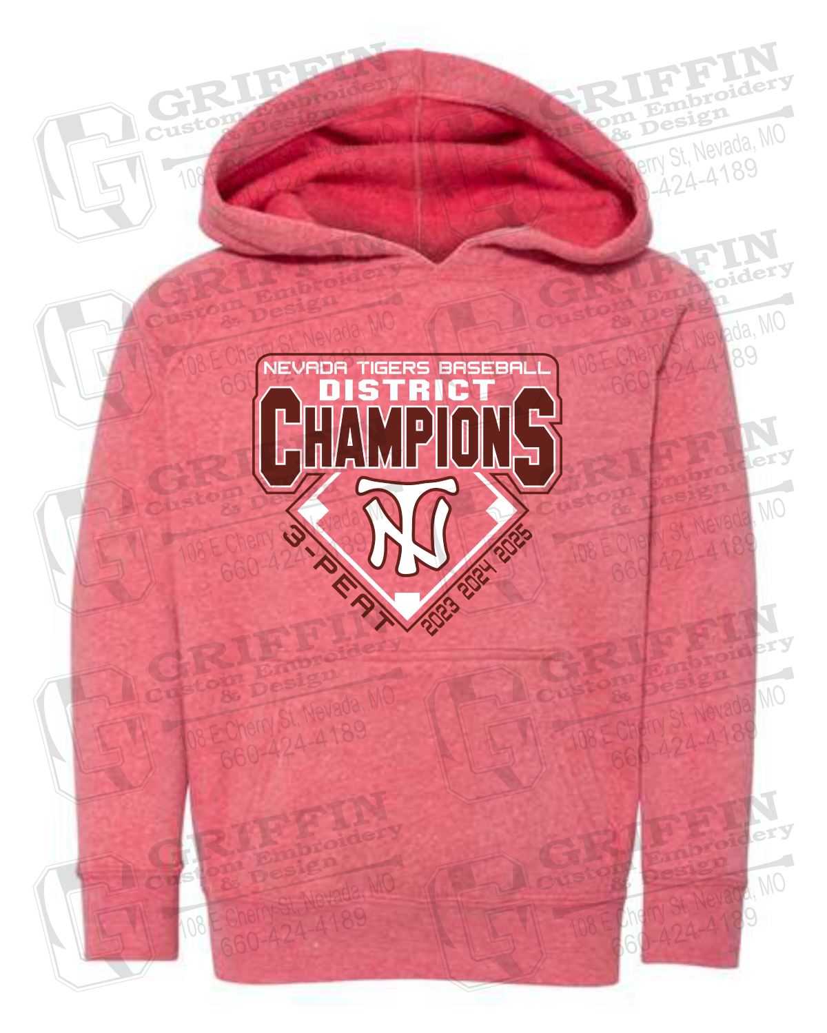 Toddler Hoodie - Baseball District Champs 2025 - Nevada Tigers 26-A