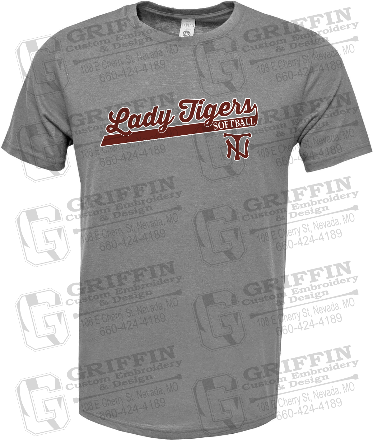 Soft-Tek Short Sleeve T-Shirt - Softball - Nevada Tigers 26-B