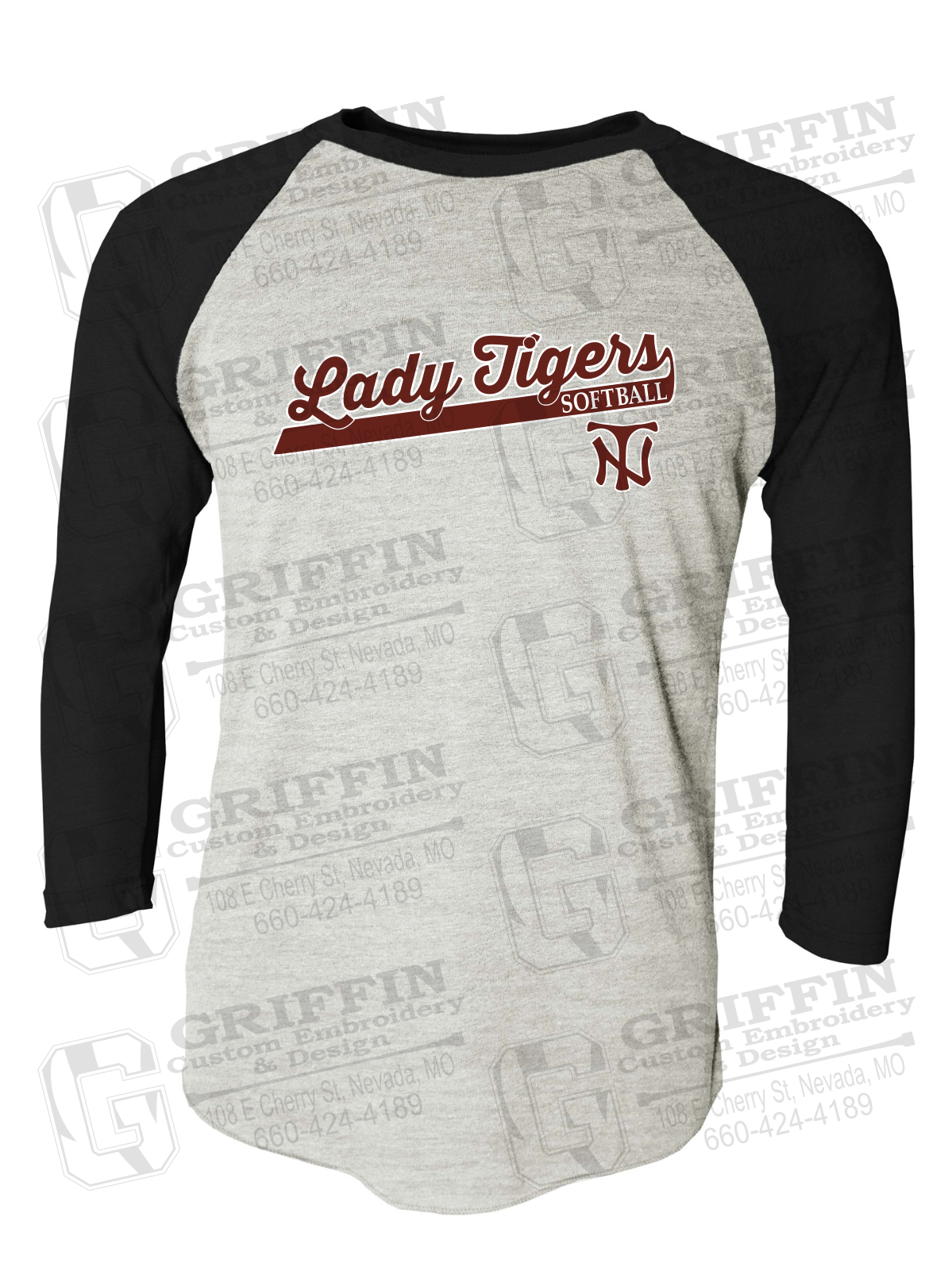 Tri-Blend Raglan Sleeve T-Shirt - Softball - Nevada Tigers 26-B