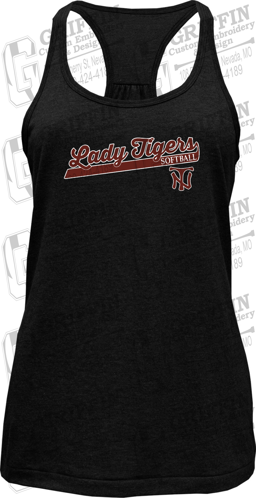 Womens Tri-Blend Tank Top - Softball - Nevada Tigers 26-B