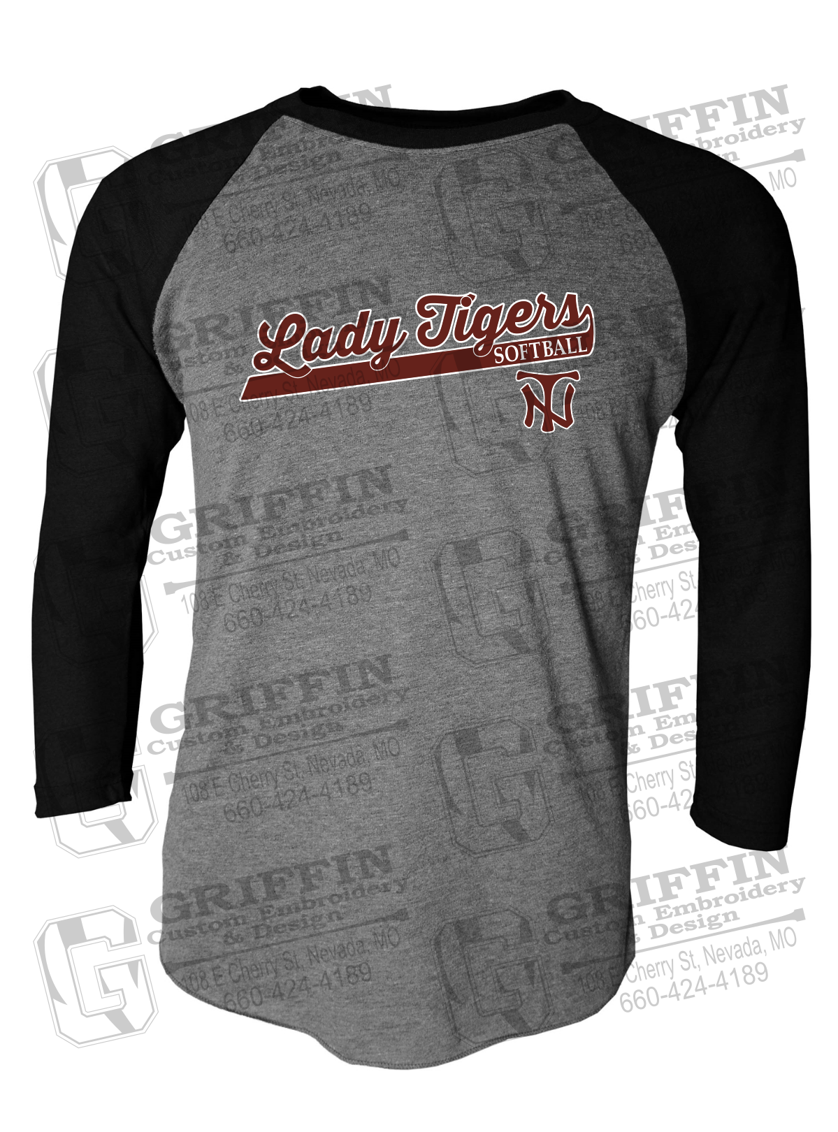 Tri-Blend Raglan Sleeve T-Shirt - Softball - Nevada Tigers 26-B