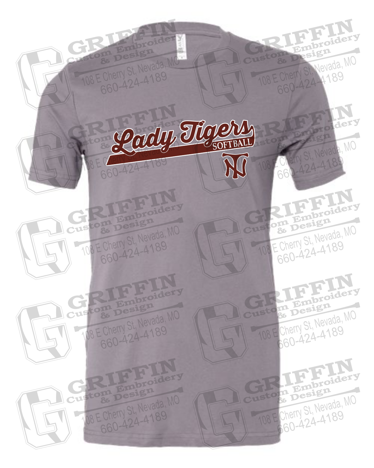 Cotton Short Sleeve T-Shirt - Softball - Nevada Tigers 26-B