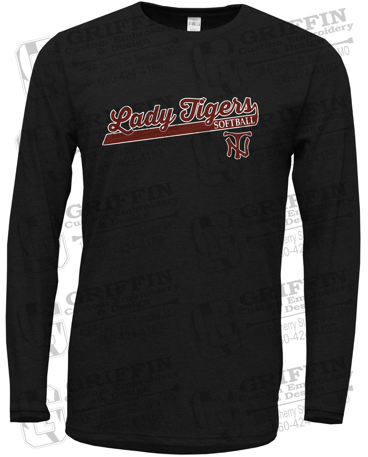 Soft-Tek Long Sleeve T-Shirt - Softball - Nevada Tigers 26-B