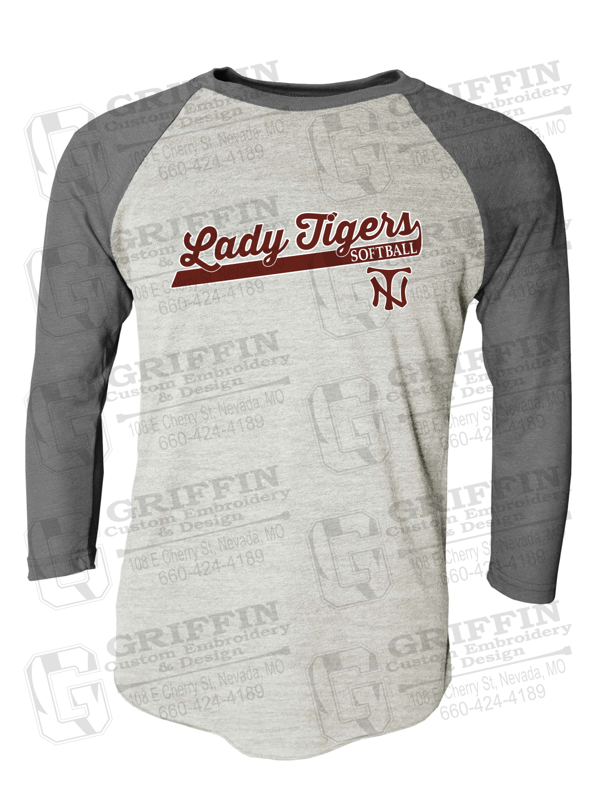 Tri-Blend Raglan Sleeve T-Shirt - Softball - Nevada Tigers 26-B