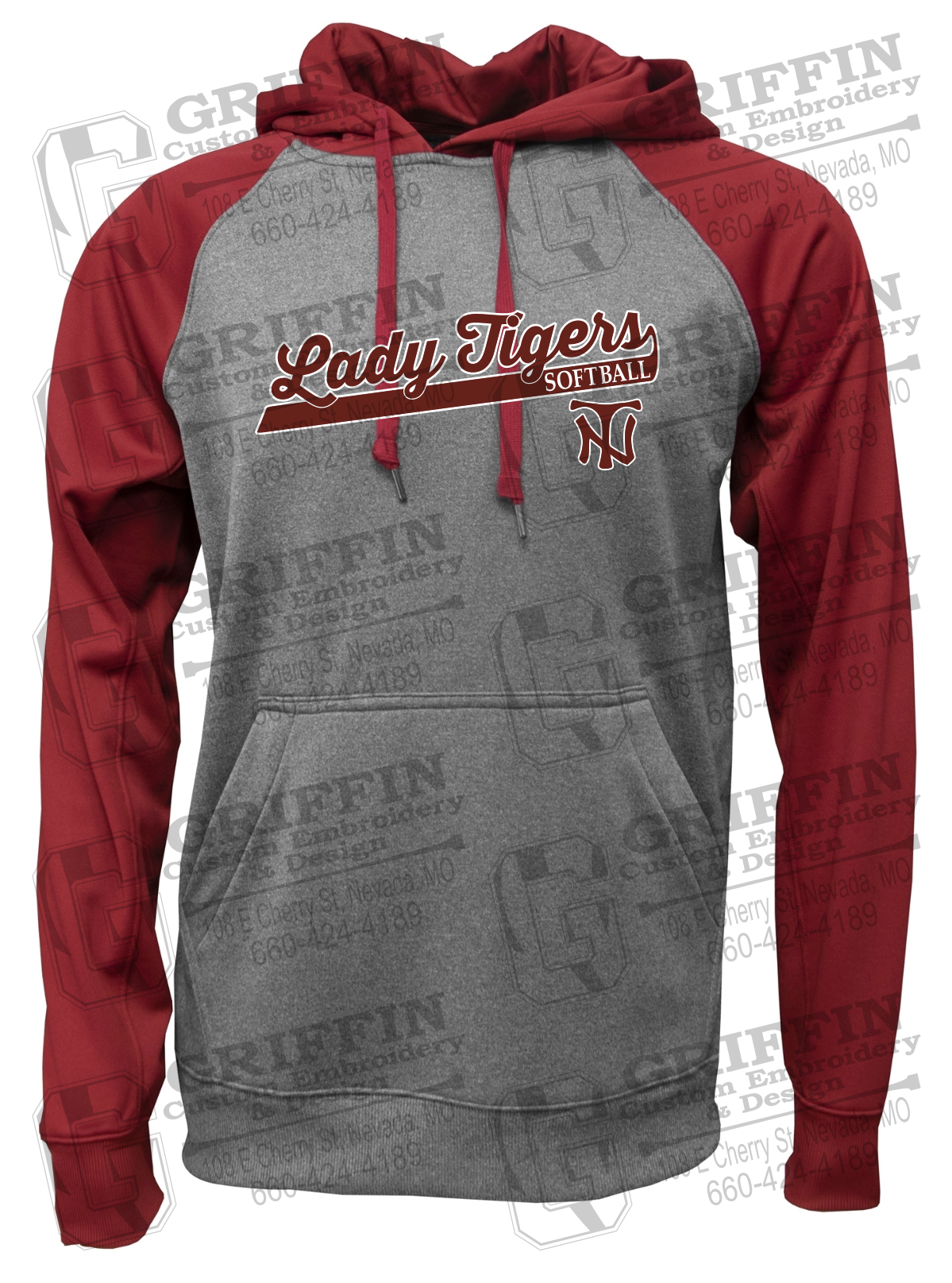 Performance Fleece Raglan Hoodie - Softball - Nevada Tigers 26-B