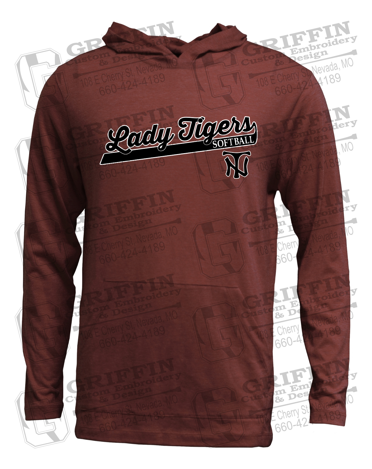 Soft-Tek T-Shirt Hoodie - Softball - Nevada Tigers 26-B