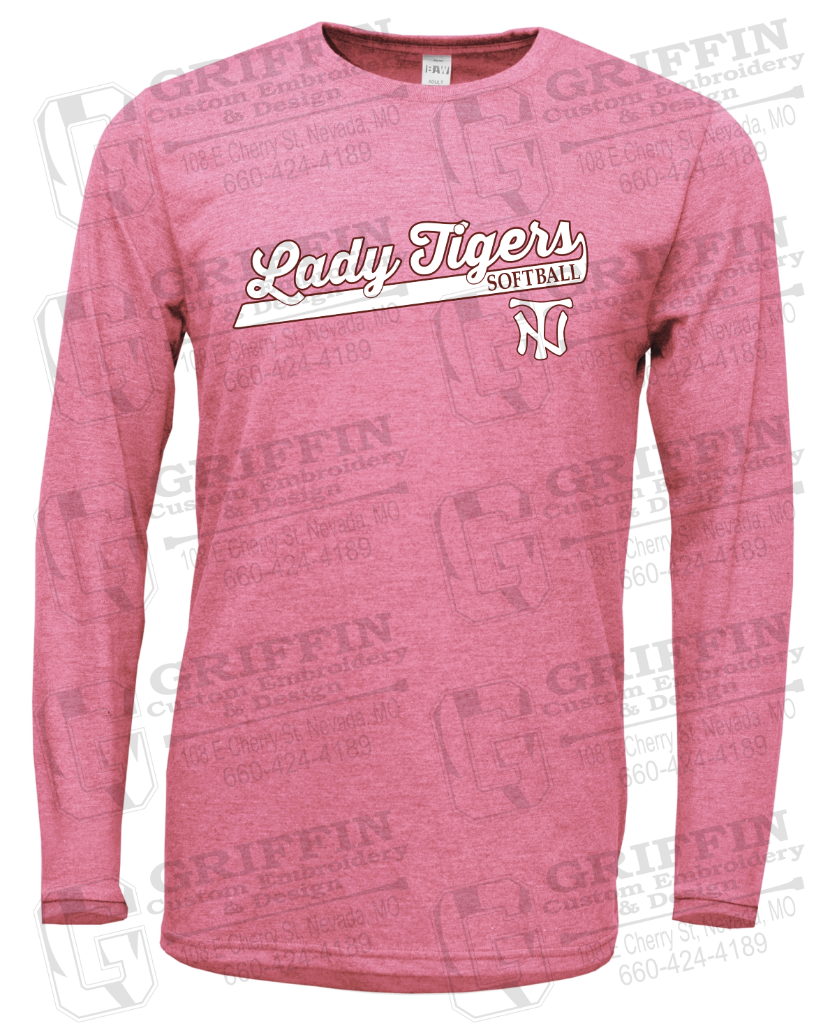 Soft-Tek Long Sleeve T-Shirt - Softball - Nevada Tigers 26-B