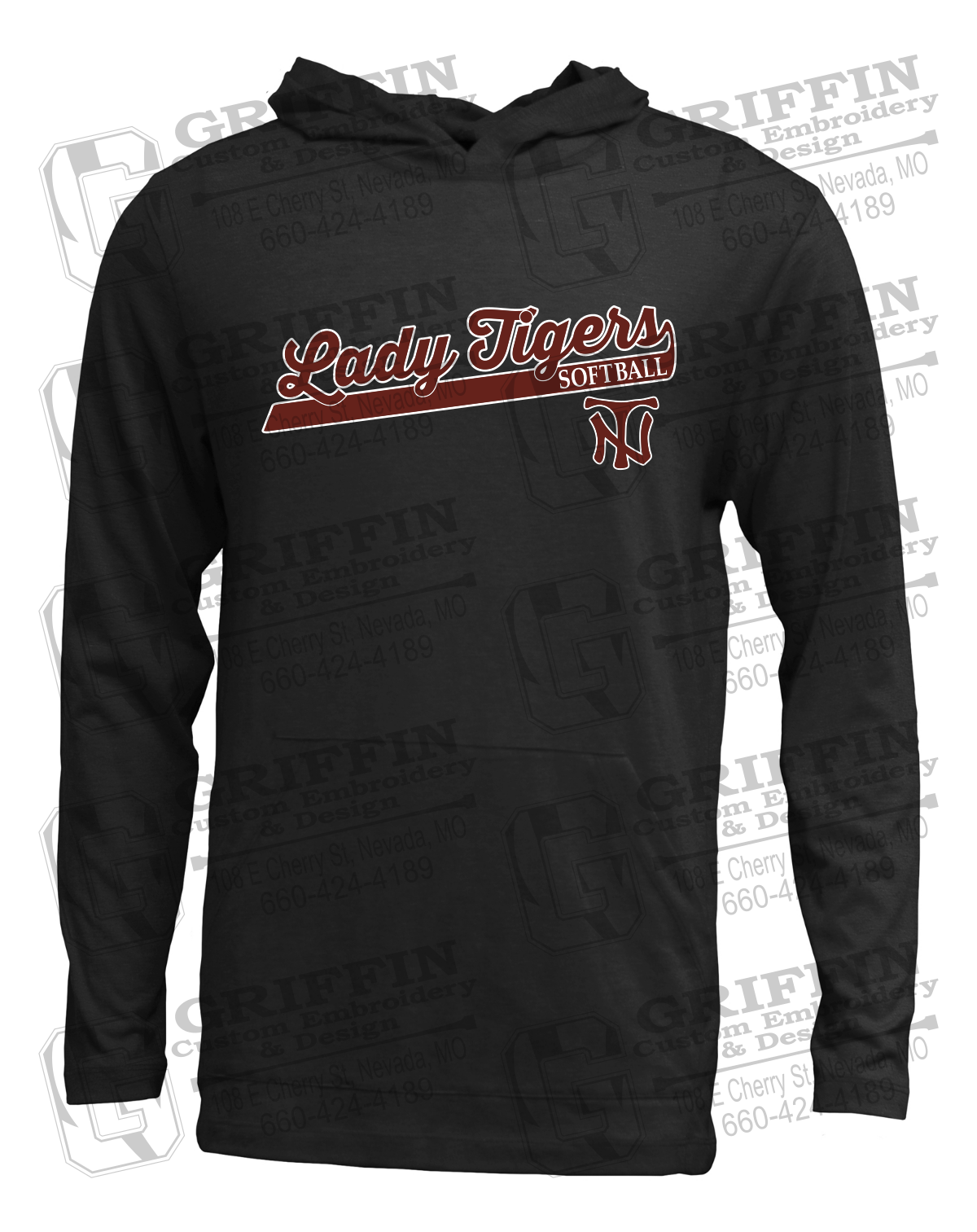 Soft-Tek T-Shirt Hoodie - Softball - Nevada Tigers 26-B