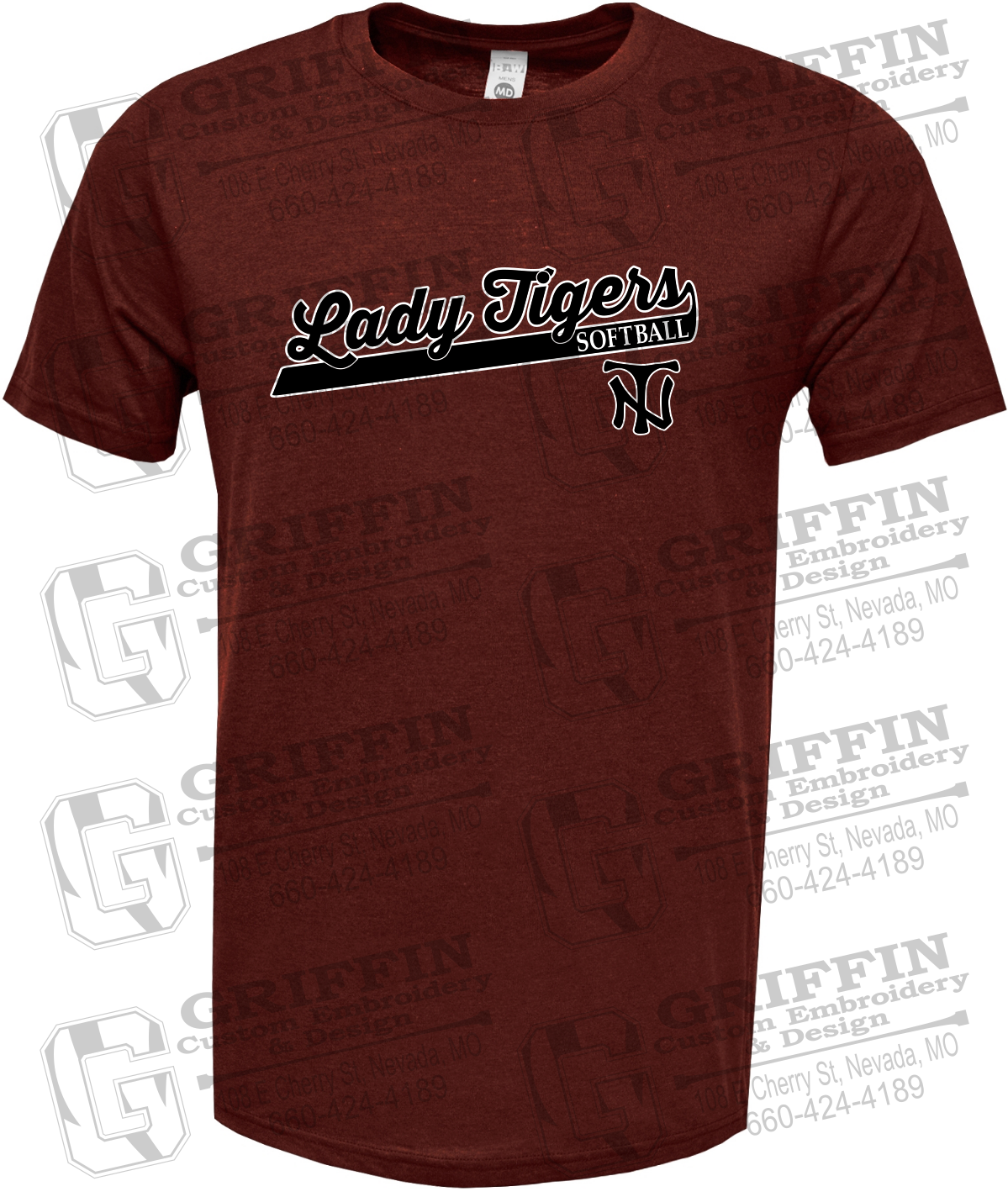 Soft-Tek Short Sleeve T-Shirt - Softball - Nevada Tigers 26-B