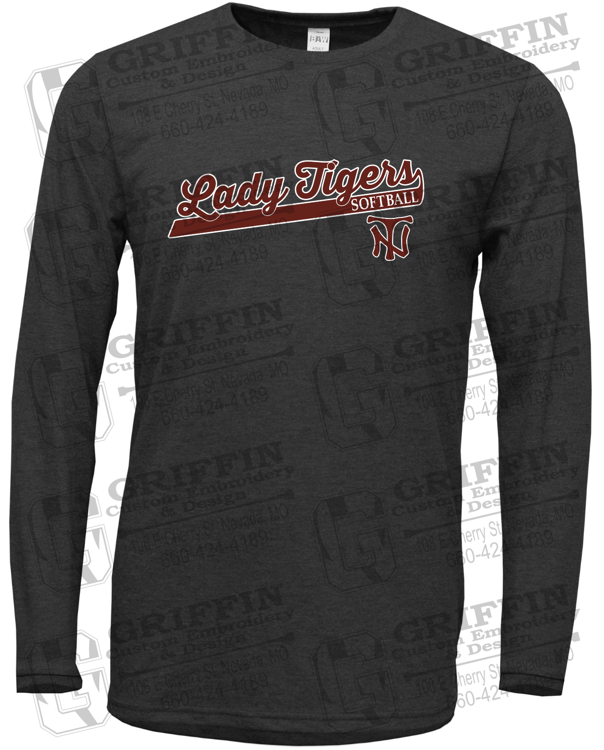 Soft-Tek Long Sleeve T-Shirt - Softball - Nevada Tigers 26-B
