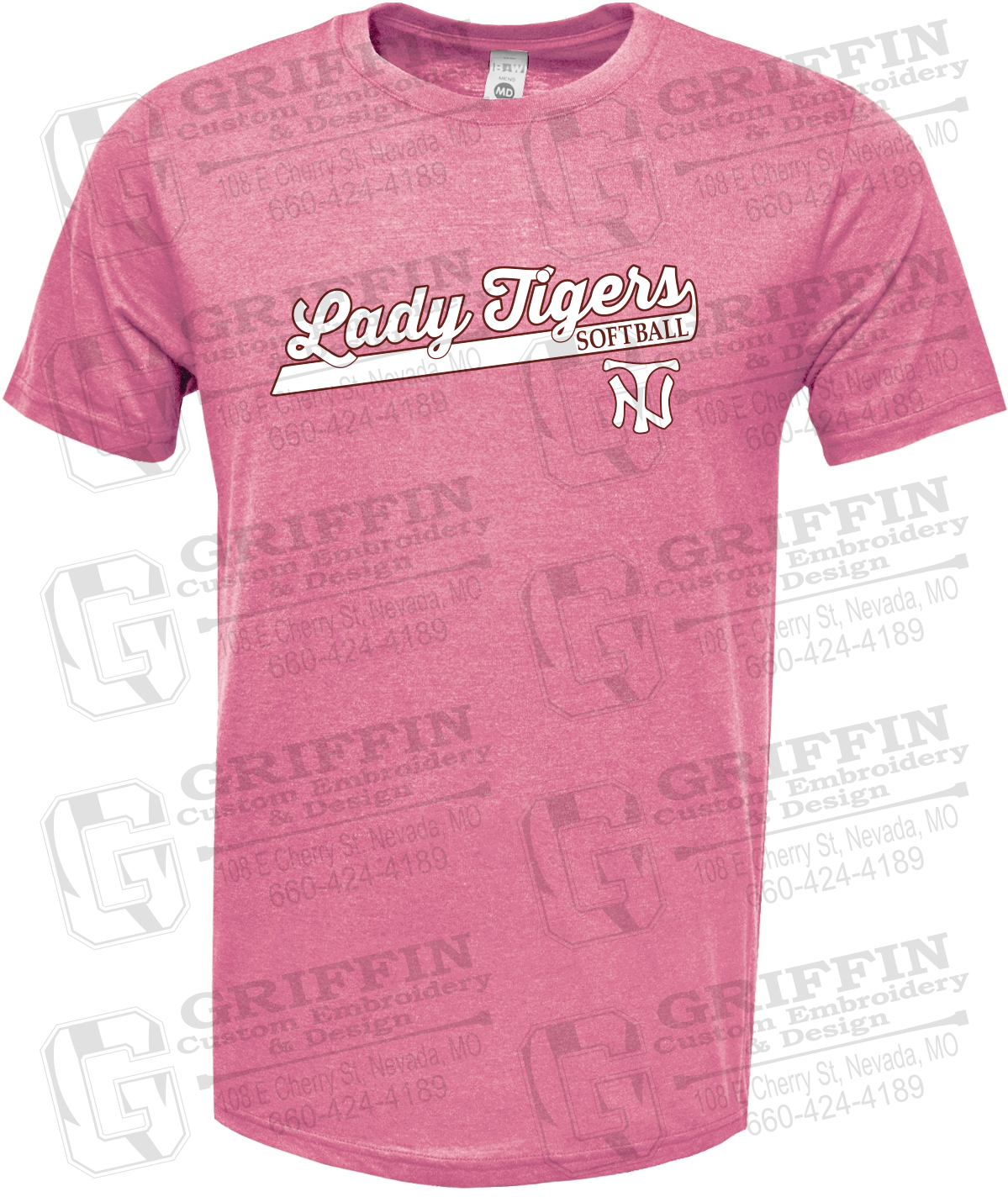 Soft-Tek Short Sleeve T-Shirt - Softball - Nevada Tigers 26-B