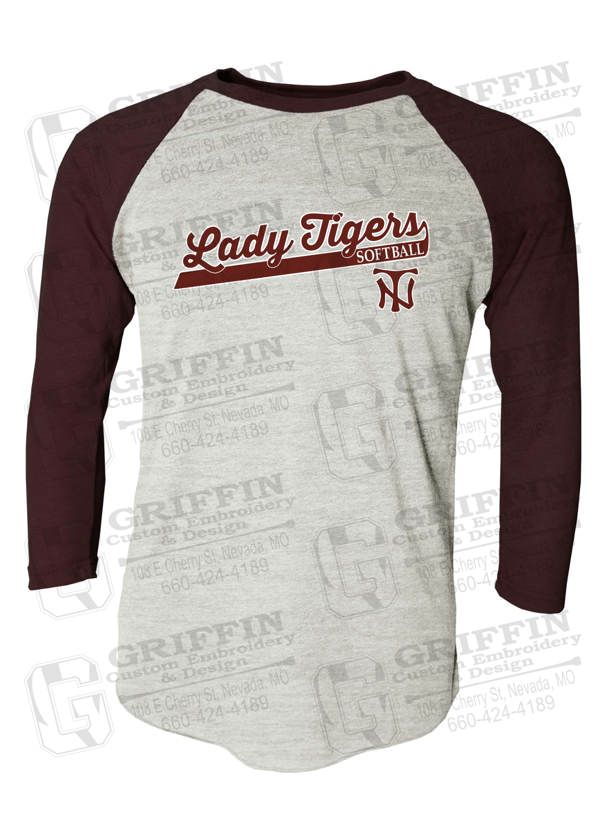 Tri-Blend Raglan Sleeve T-Shirt - Softball - Nevada Tigers 26-B