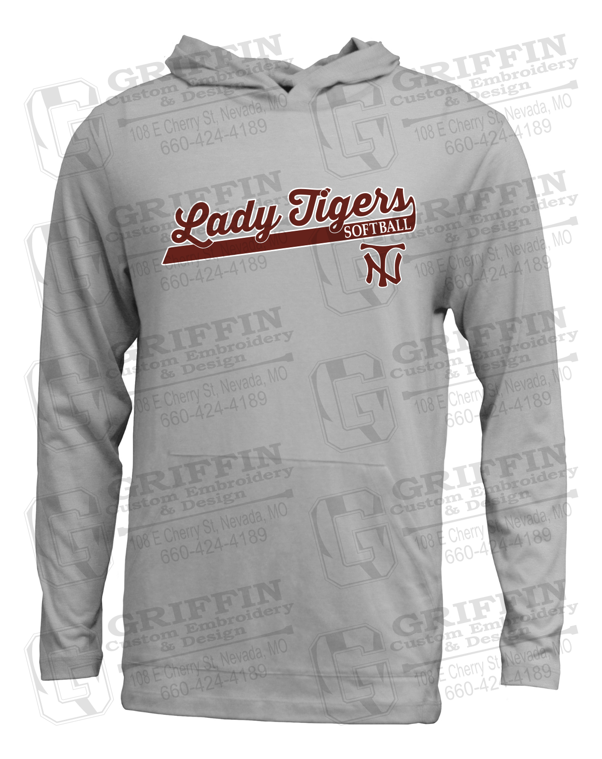 Soft-Tek T-Shirt Hoodie - Softball - Nevada Tigers 26-B