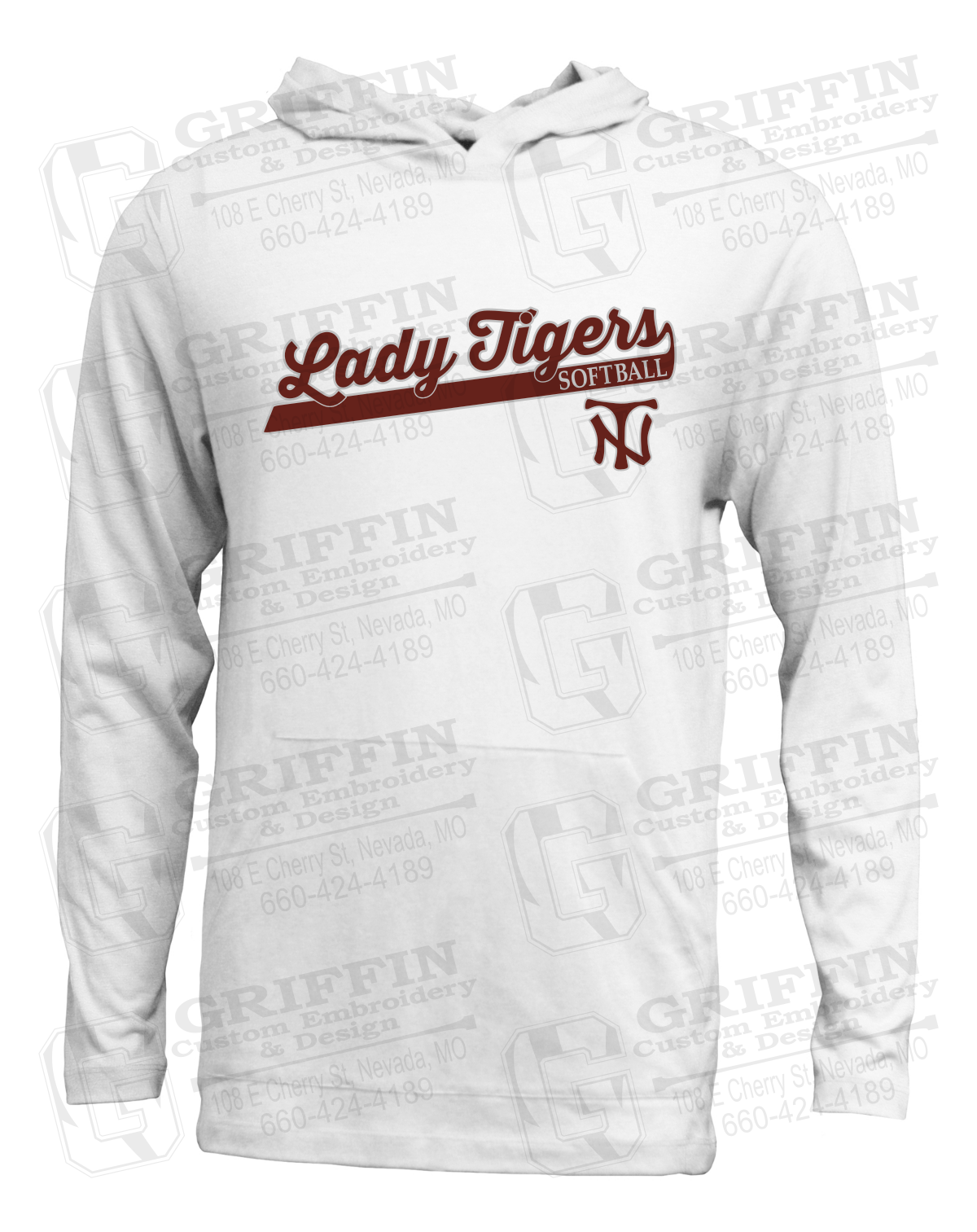 Soft-Tek T-Shirt Hoodie - Softball - Nevada Tigers 26-B