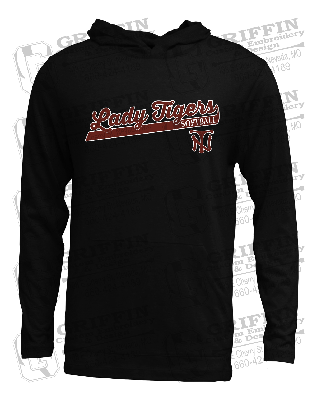 Soft-Tek T-Shirt Hoodie - Softball - Nevada Tigers 26-B