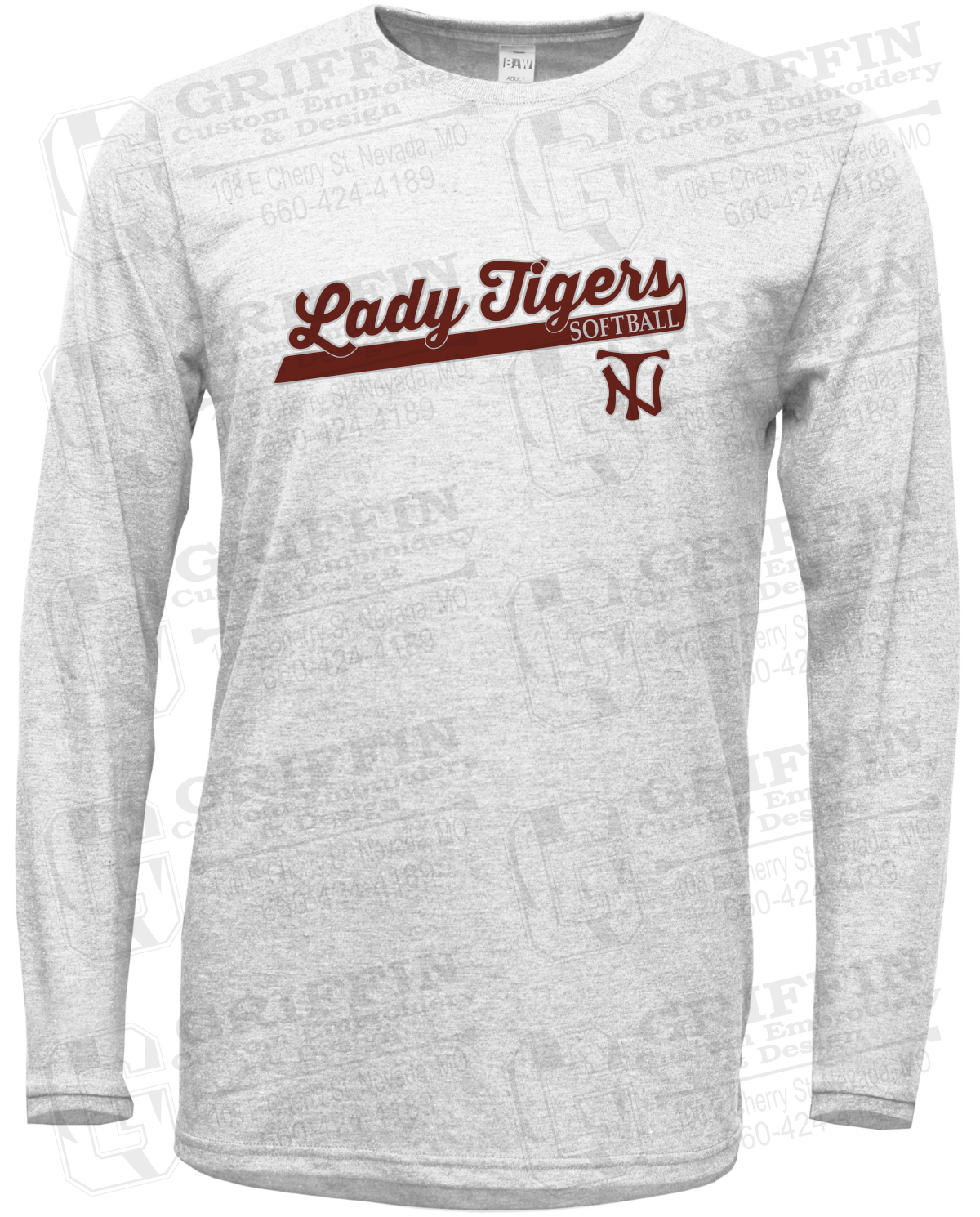 Soft-Tek Long Sleeve T-Shirt - Softball - Nevada Tigers 26-B