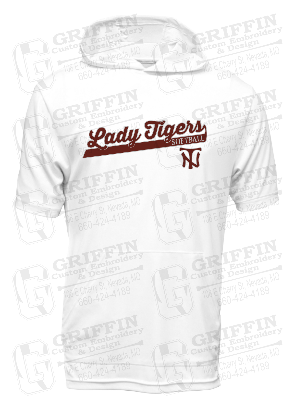 Dry-Fit Short Sleeve T-Shirt Hoodie - Softball - Nevada Tigers 26-B