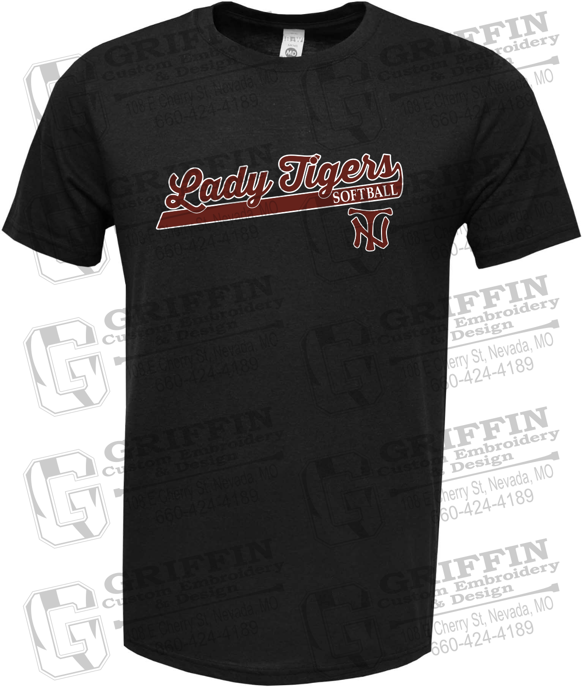 Soft-Tek Short Sleeve T-Shirt - Softball - Nevada Tigers 26-B
