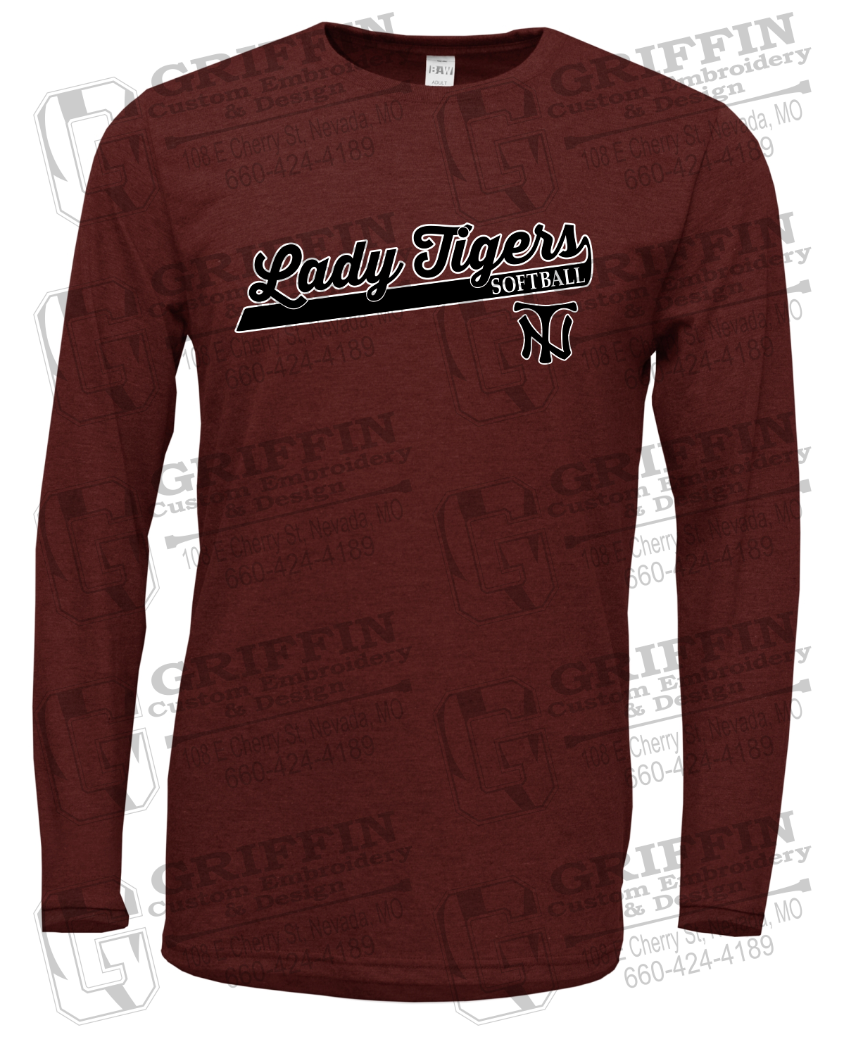 Soft-Tek Long Sleeve T-Shirt - Softball - Nevada Tigers 26-B