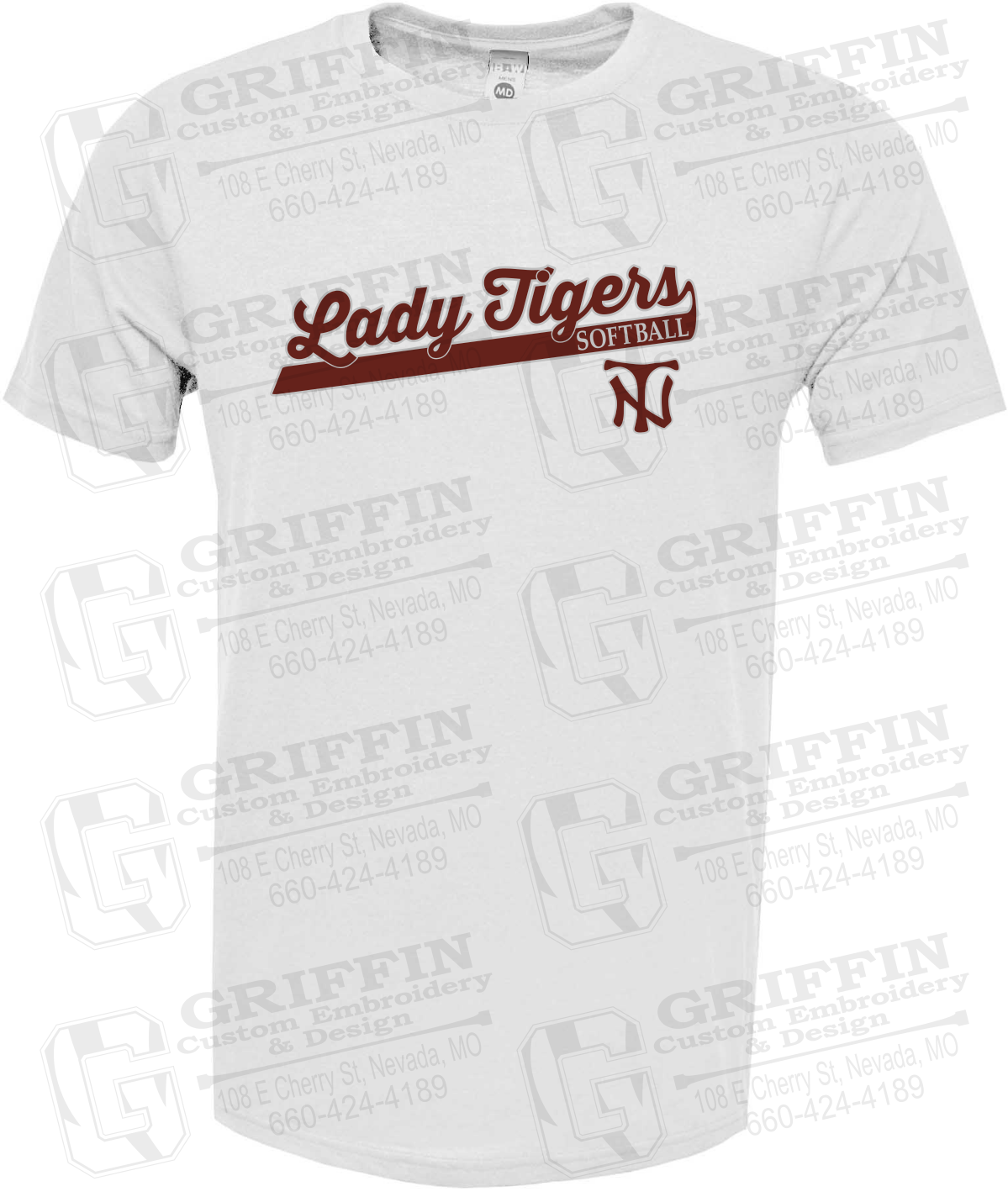 Soft-Tek Short Sleeve T-Shirt - Softball - Nevada Tigers 26-B