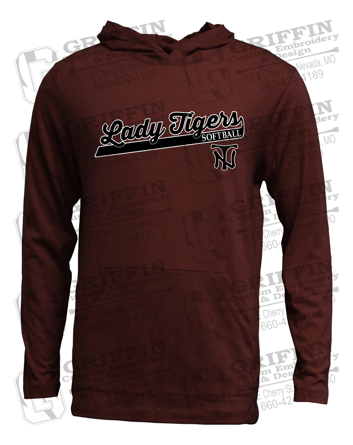 Soft-Tek T-Shirt Hoodie - Softball - Nevada Tigers 26-B