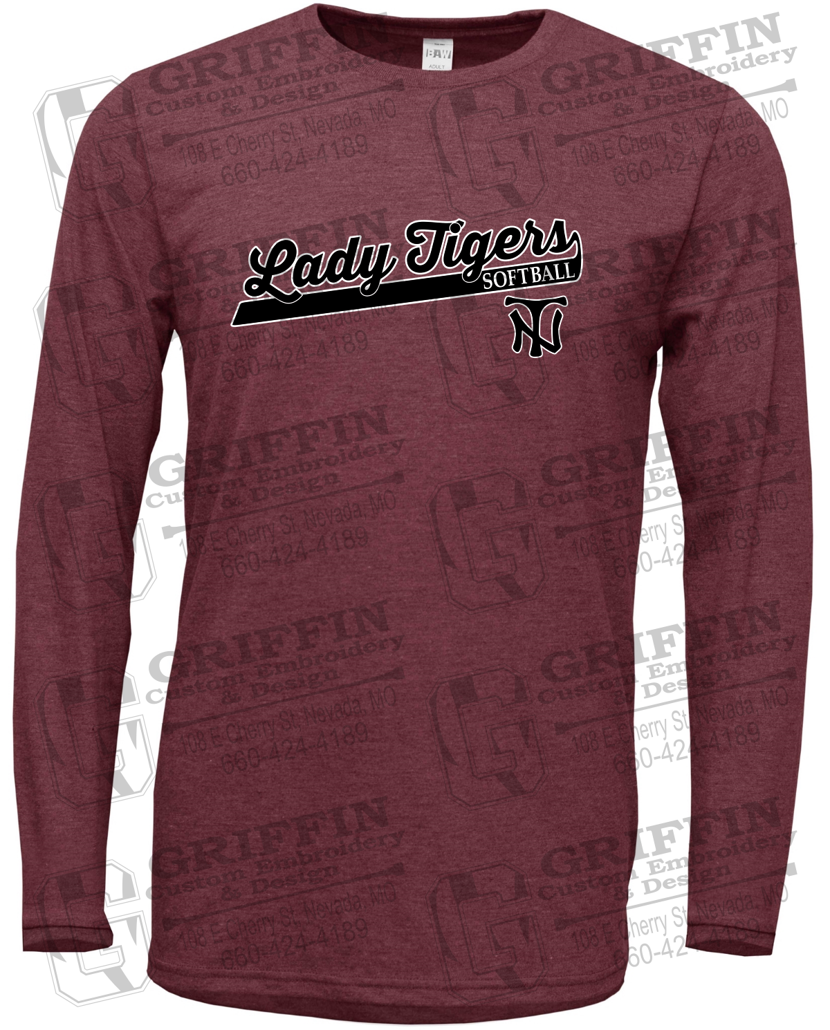 Soft-Tek Long Sleeve T-Shirt - Softball - Nevada Tigers 26-B